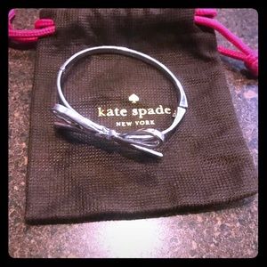 Kate Spade Skinny Mini Silver Bow Clasp Bracelet